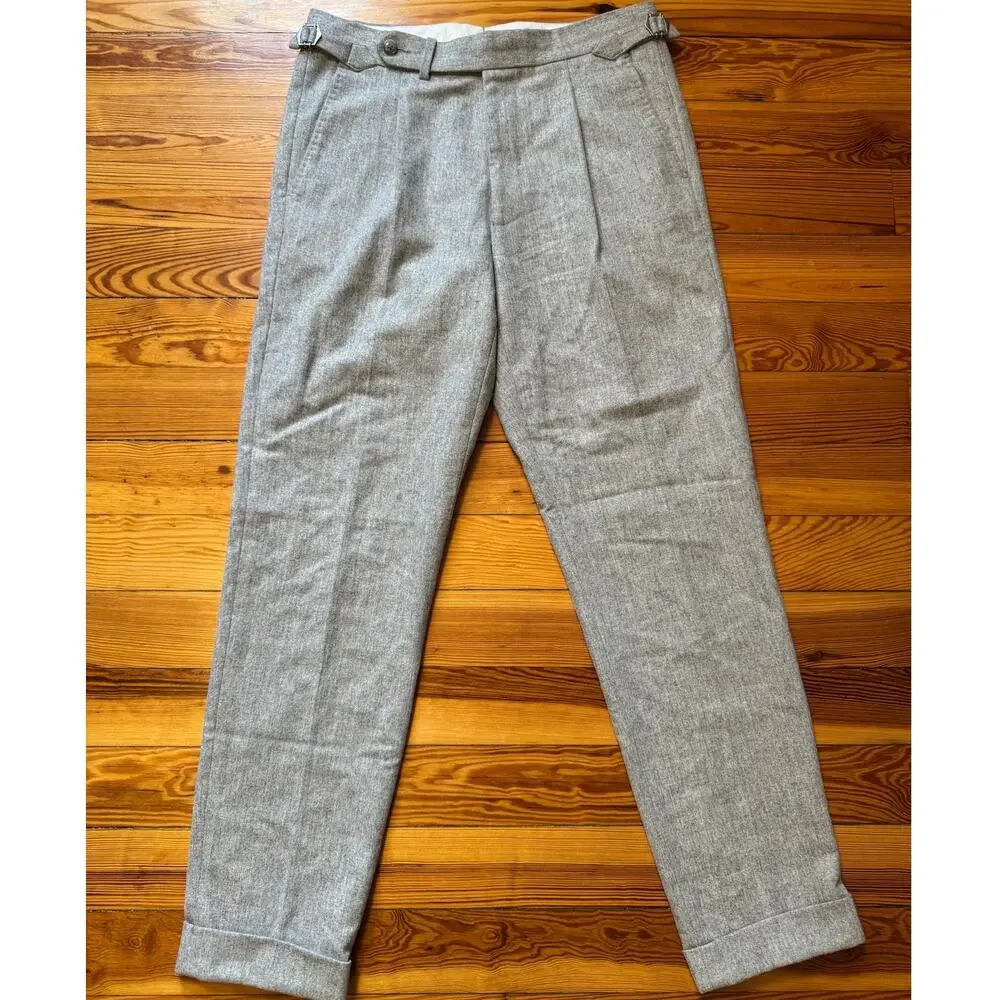 SUITSUPPLY Grey Wool Vigo Pants Size 30